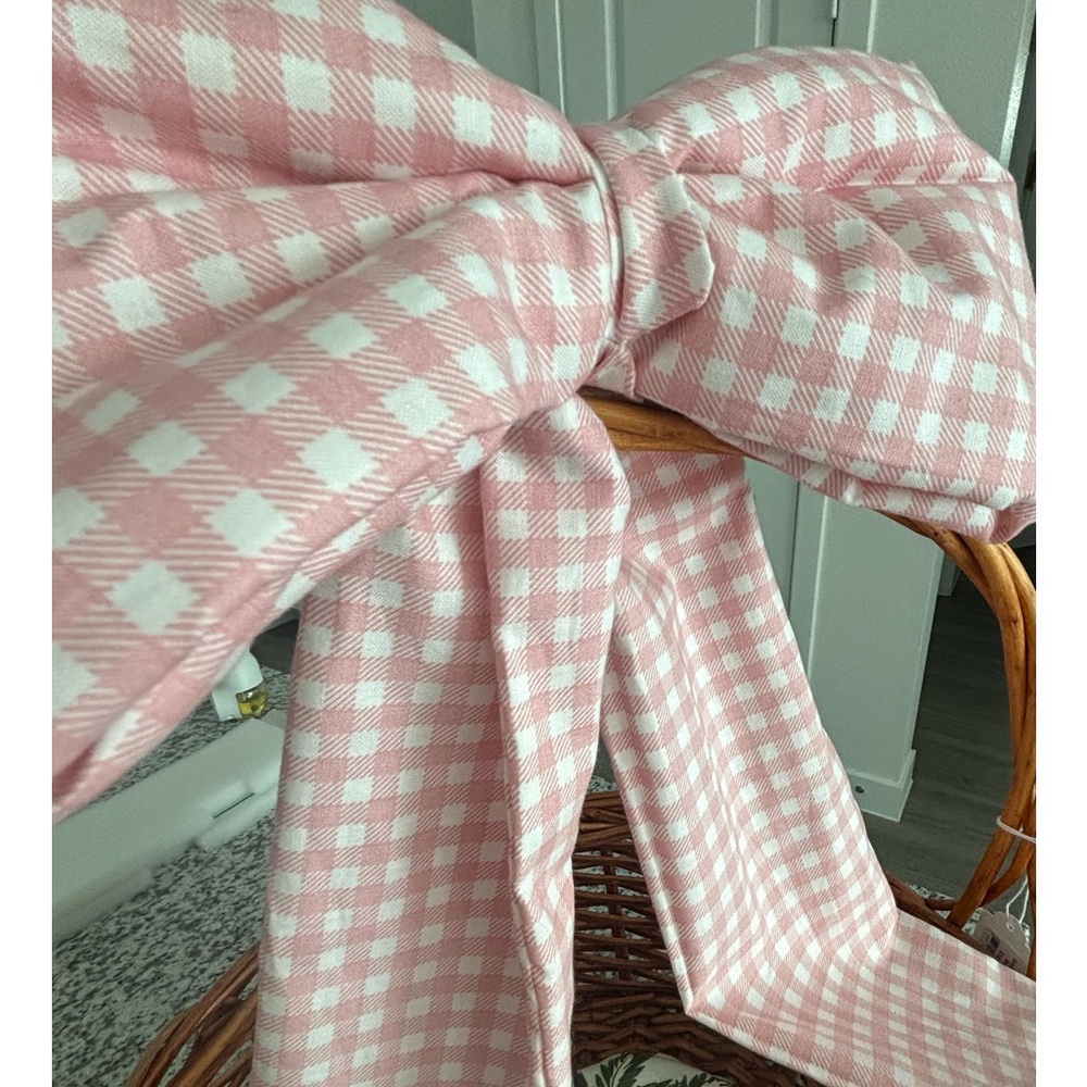 PINK Large Bow 🎀 handmade Gingham Custom Ordered Bow Final Sale
